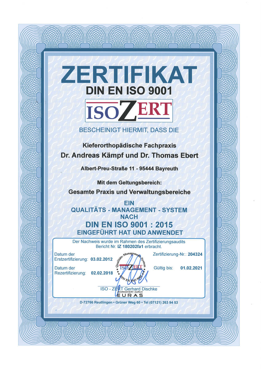 Zertifikat ISO 9001